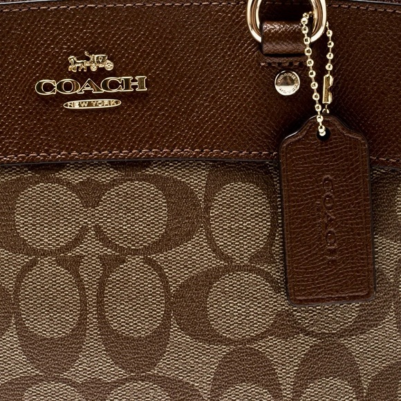 COACH Mini Brooke Tan/Khaki Carryall Satchel - Picture 4 of 10